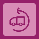 Icon mit einem Paket und Pfeil